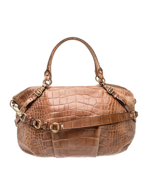 Coach Embossed Leather Top Handle Bag