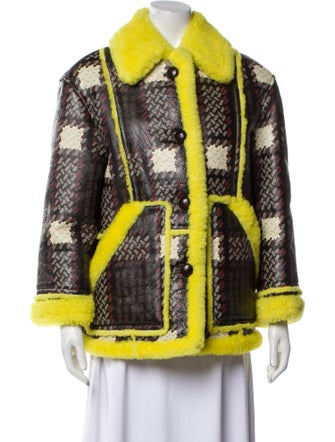 Coach Shearling Printed Faux Fur Coat