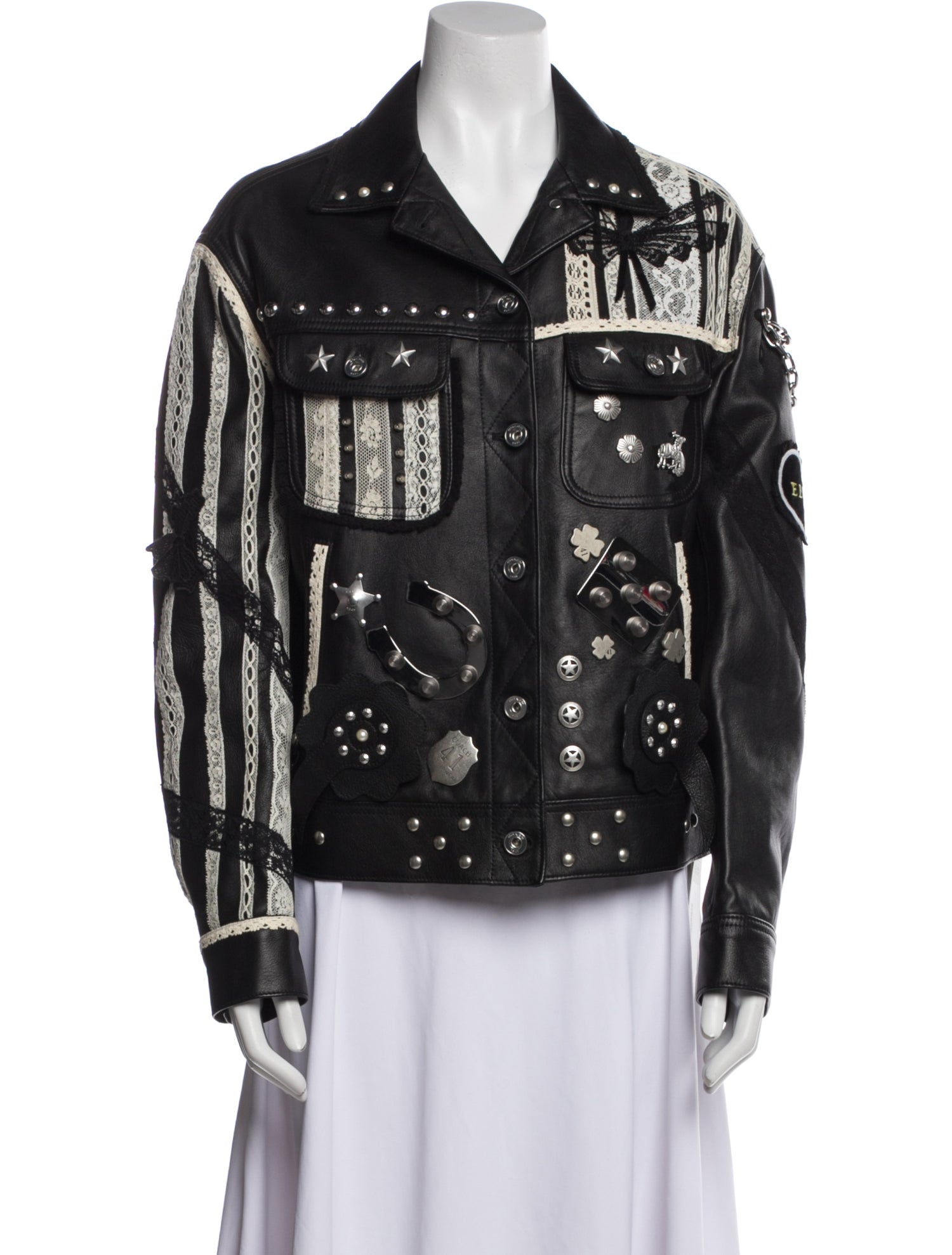 Coach Leather Printed Biker Jacket