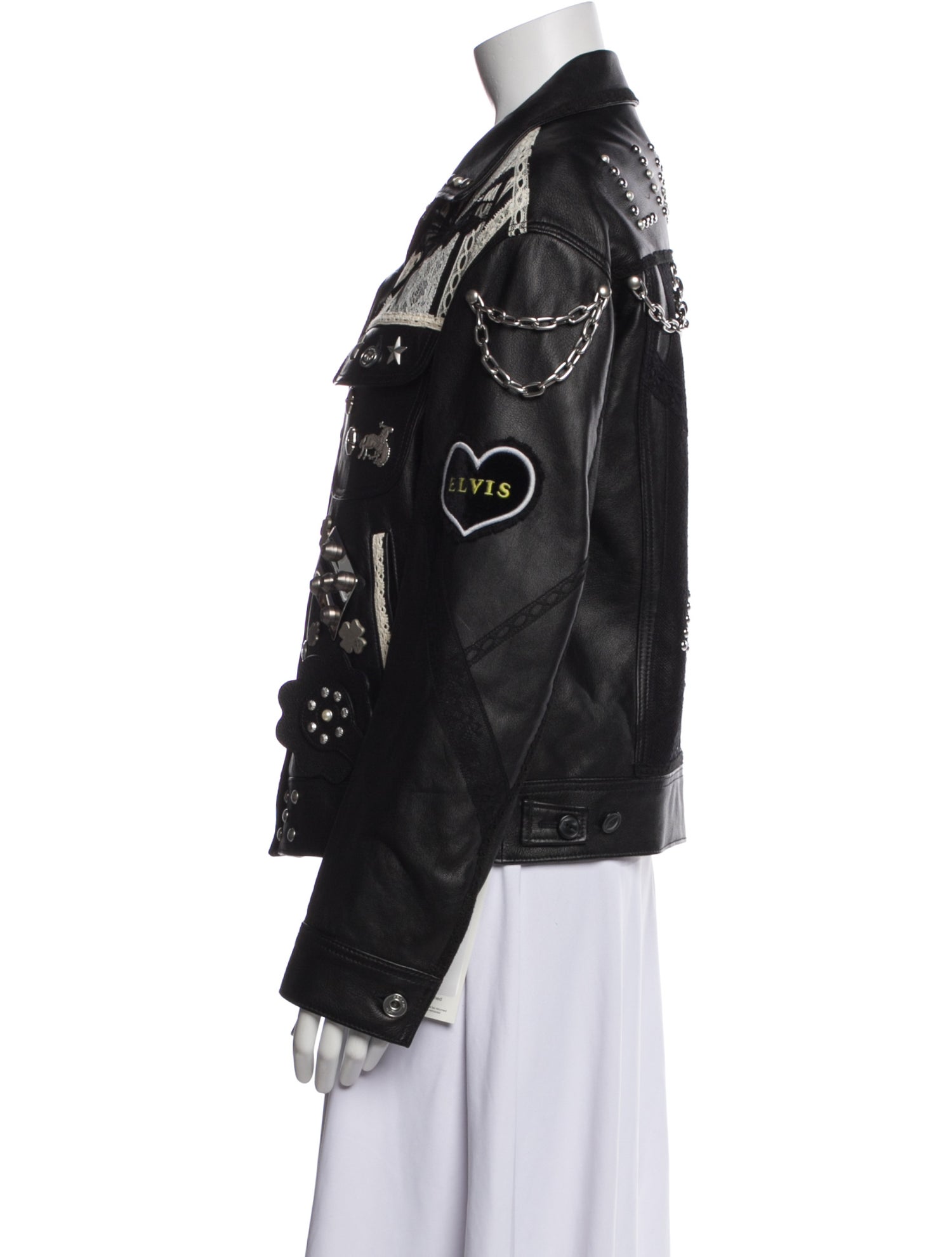 Coach Leather Printed Biker Jacket