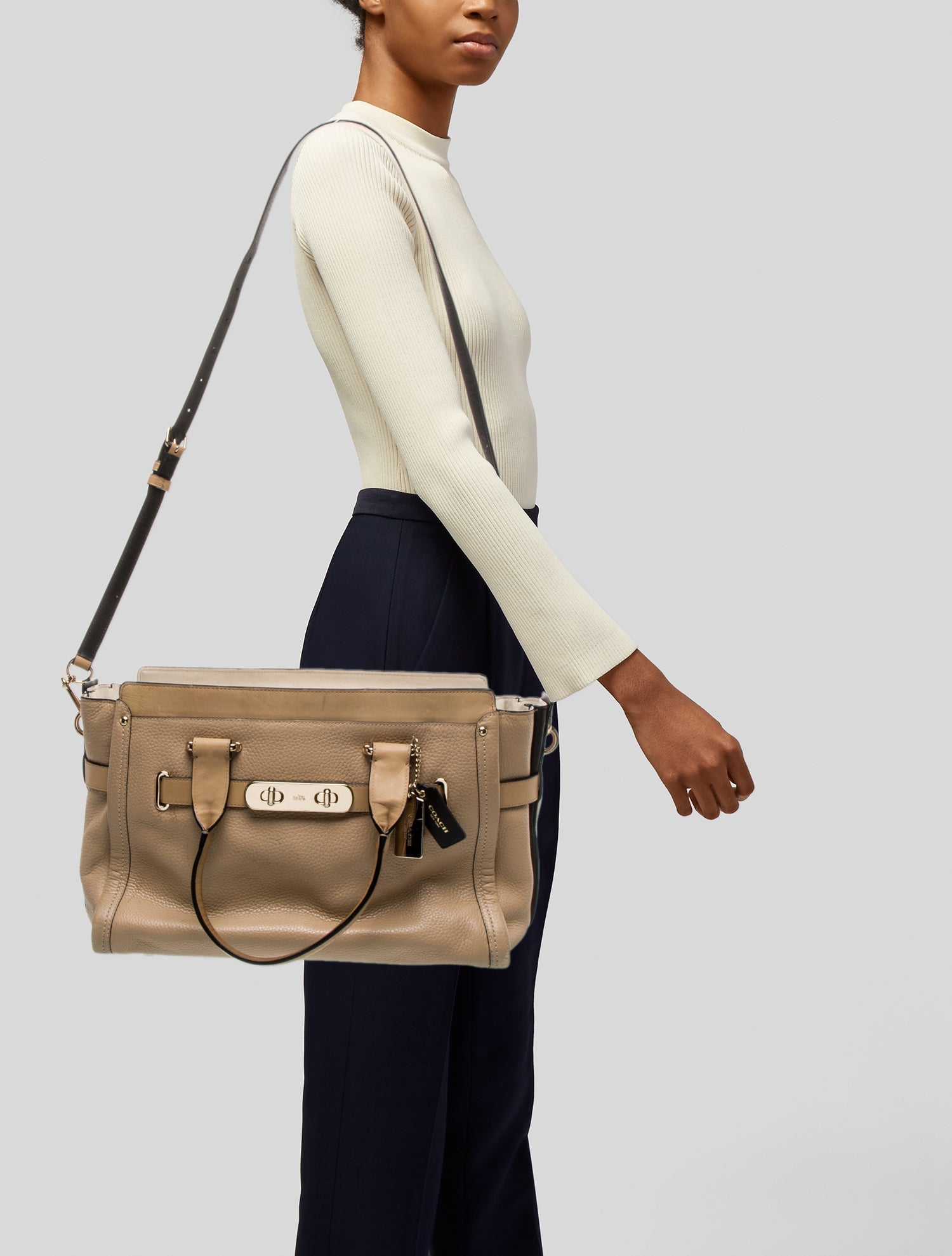 Coach Leather Top Handle Bag