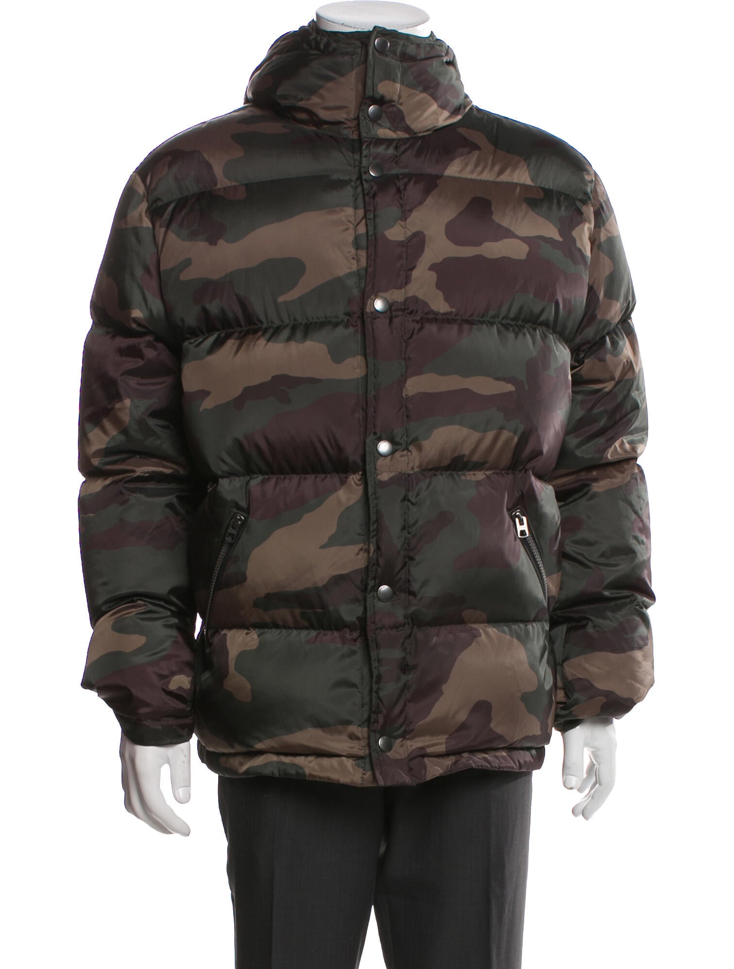Coach Camouflage Print Puffer Coat