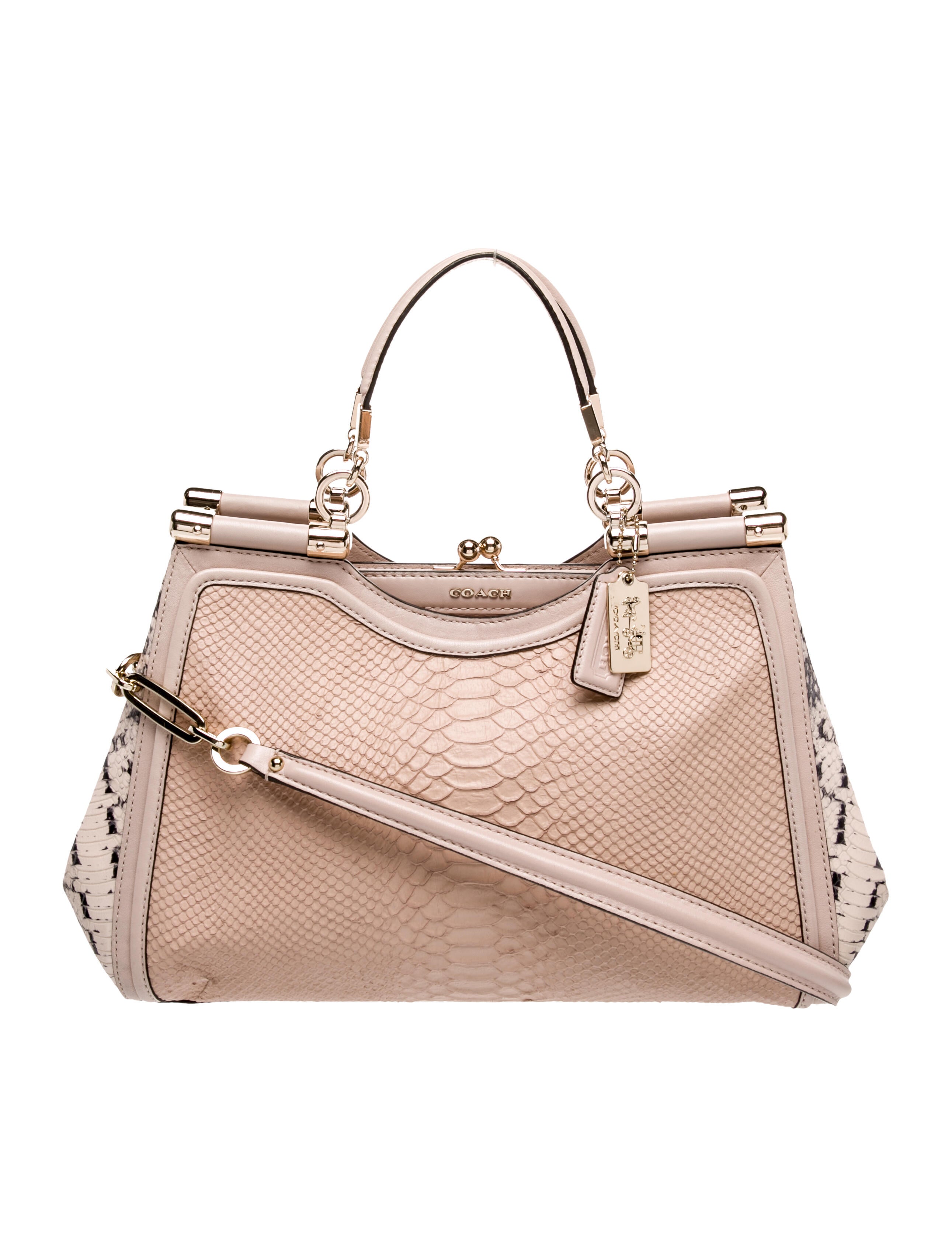 Coach Embossed Leather Top Handle Bag