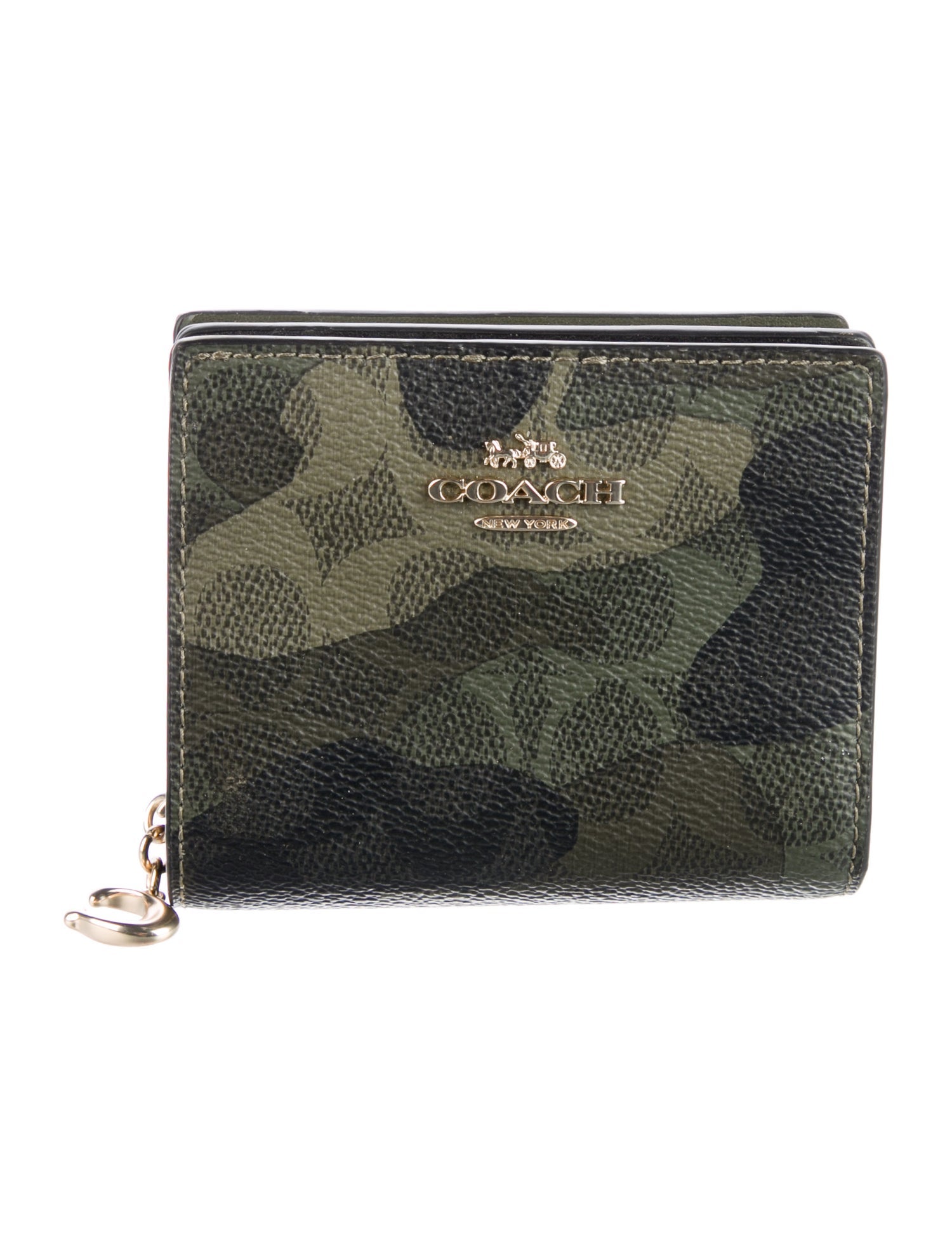 Coach Leather Camouflage Print Bifold Wallet