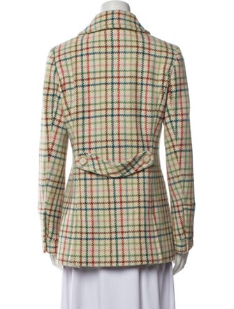 Coach Wool Plaid Print Coat