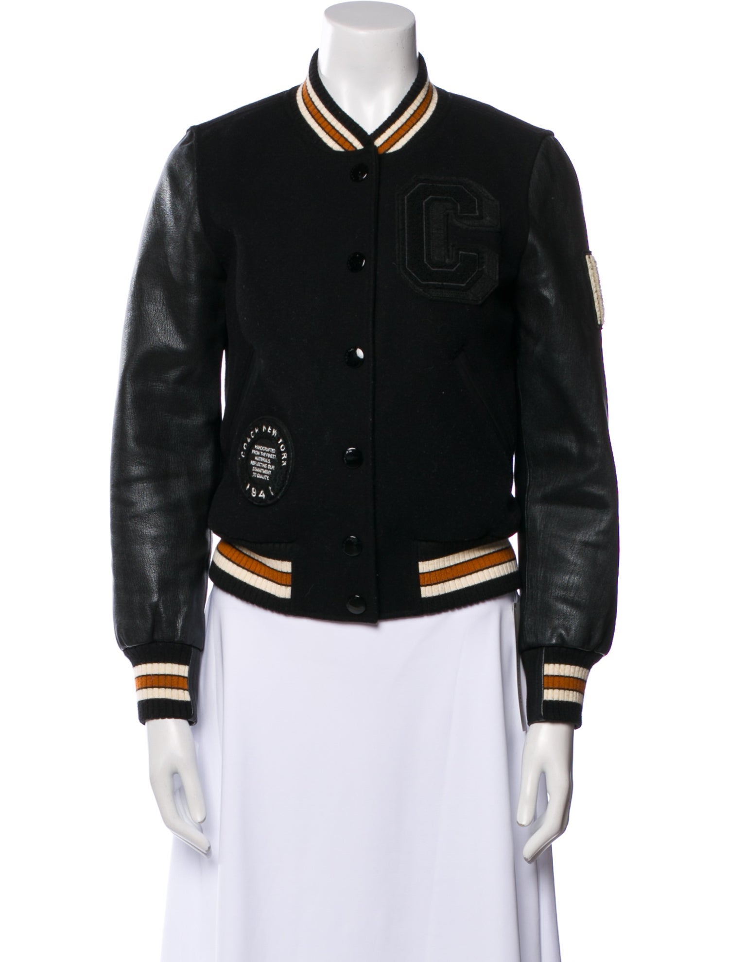 Coach Wool Printed Bomber Jacket