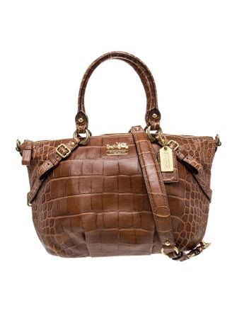 Coach Embossed Leather Top Handle Bag