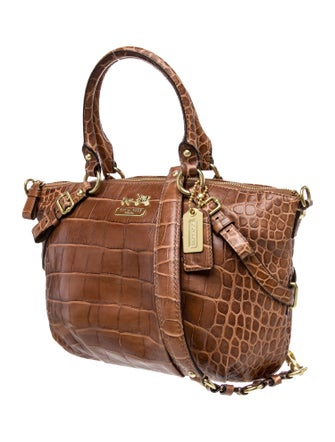 Coach Embossed Leather Top Handle Bag