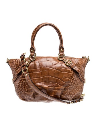 Coach Embossed Leather Top Handle Bag