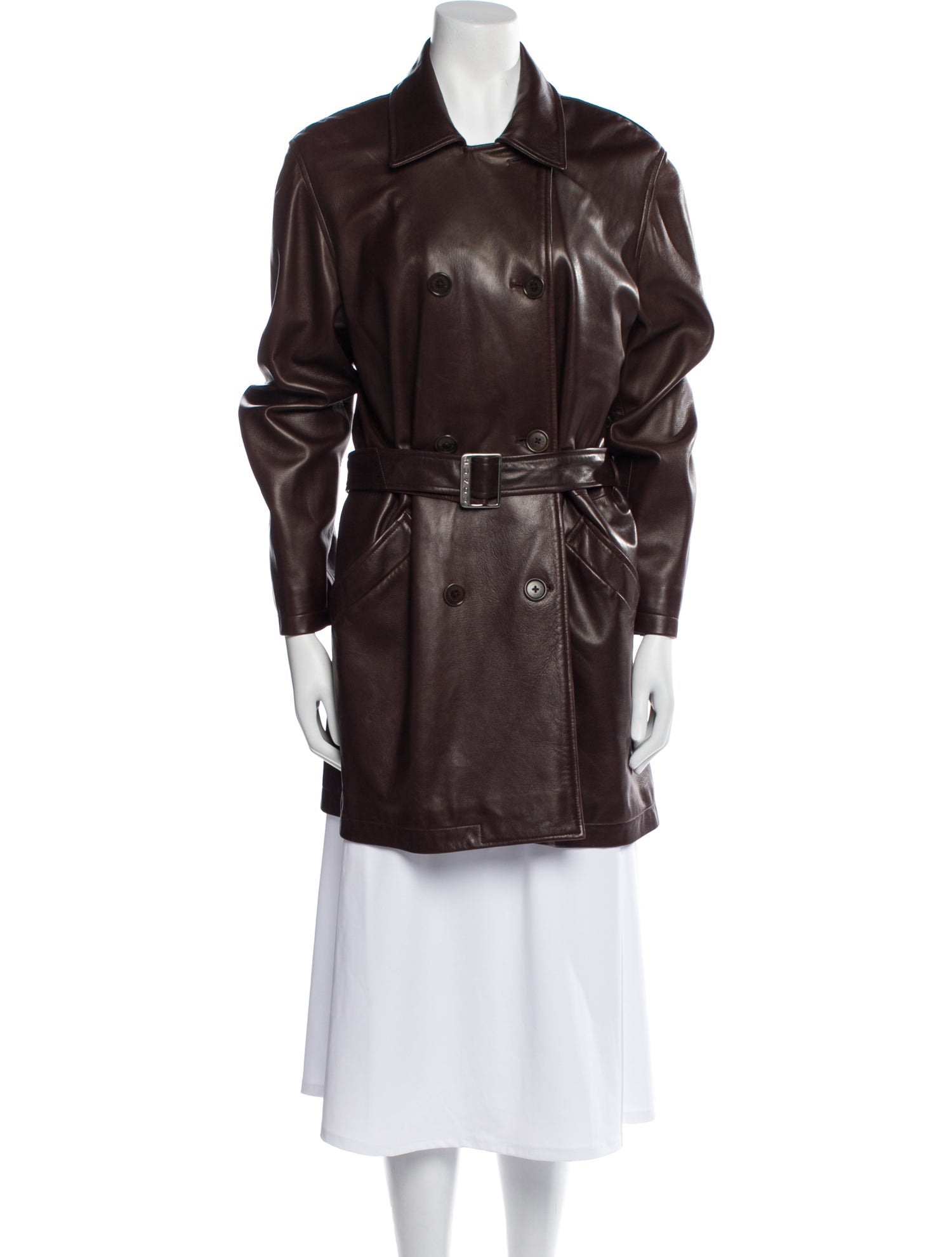 Coach Leather Trench Coat
