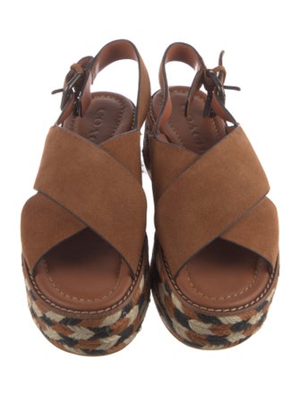 Coach Suede Patterned Slingback Sandals