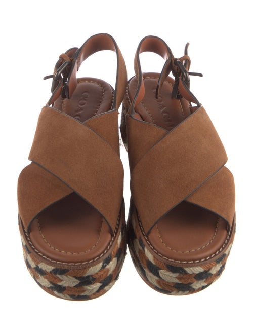 Coach Suede Patterned Slingback Sandals