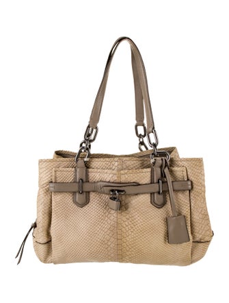 Coach Embossed Leather Shoulder Bag