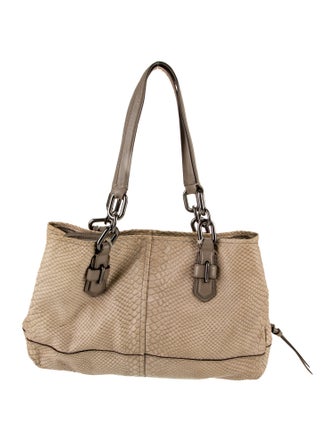 Coach Embossed Leather Shoulder Bag