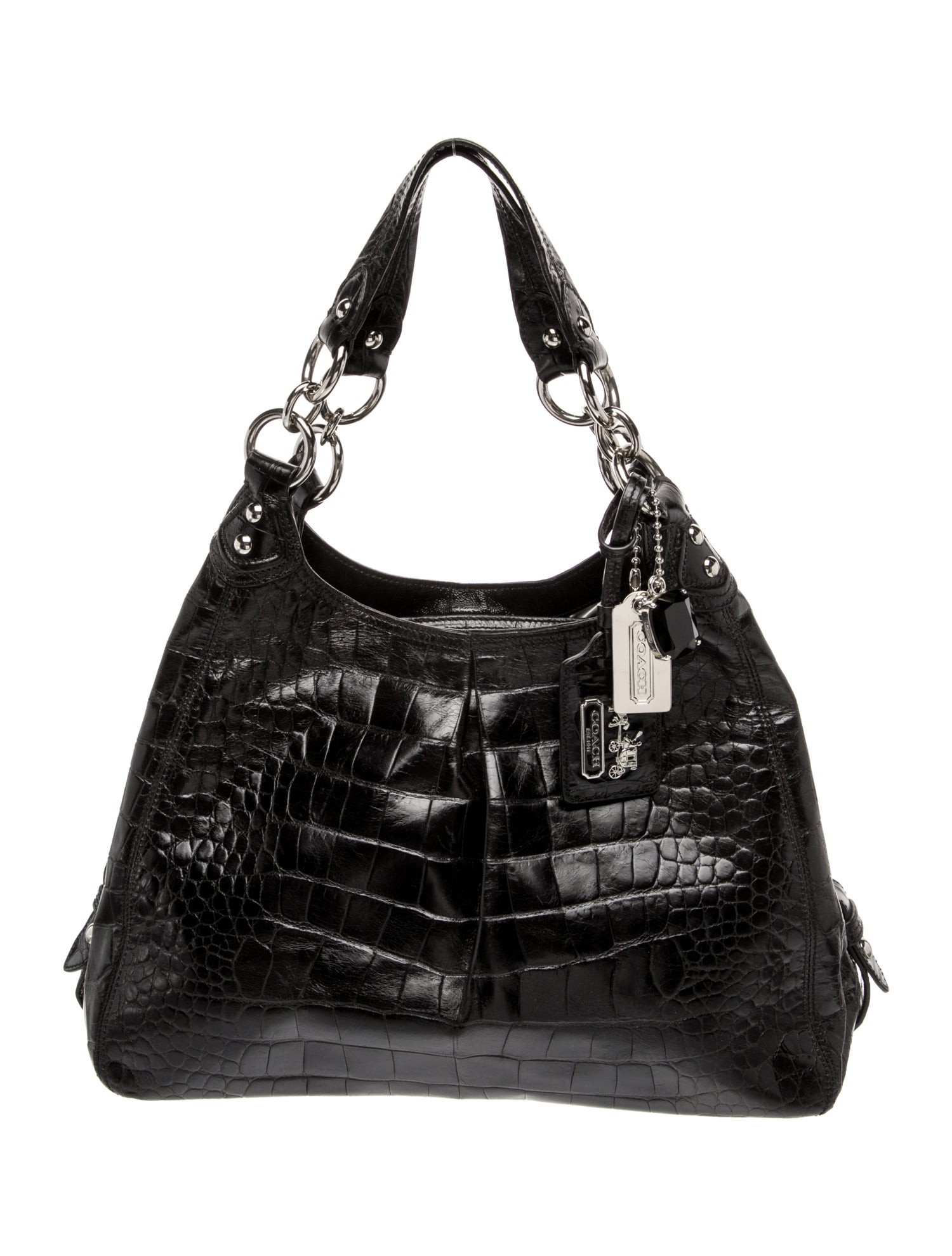 Coach Embossed Leather Shoulder Bag