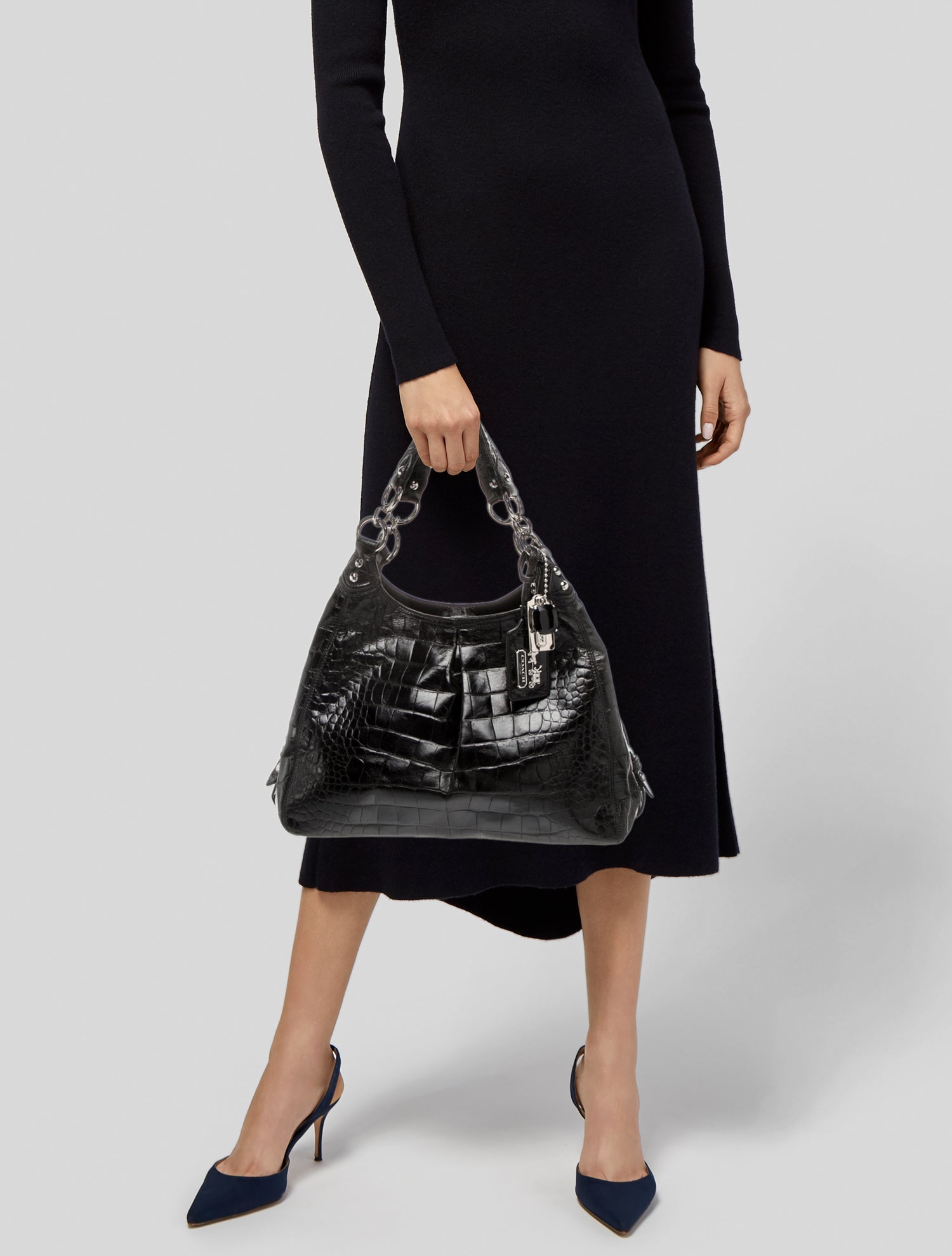 Coach Embossed Leather Shoulder Bag