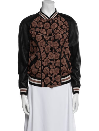 Coach Floral Print Bomber Jacket