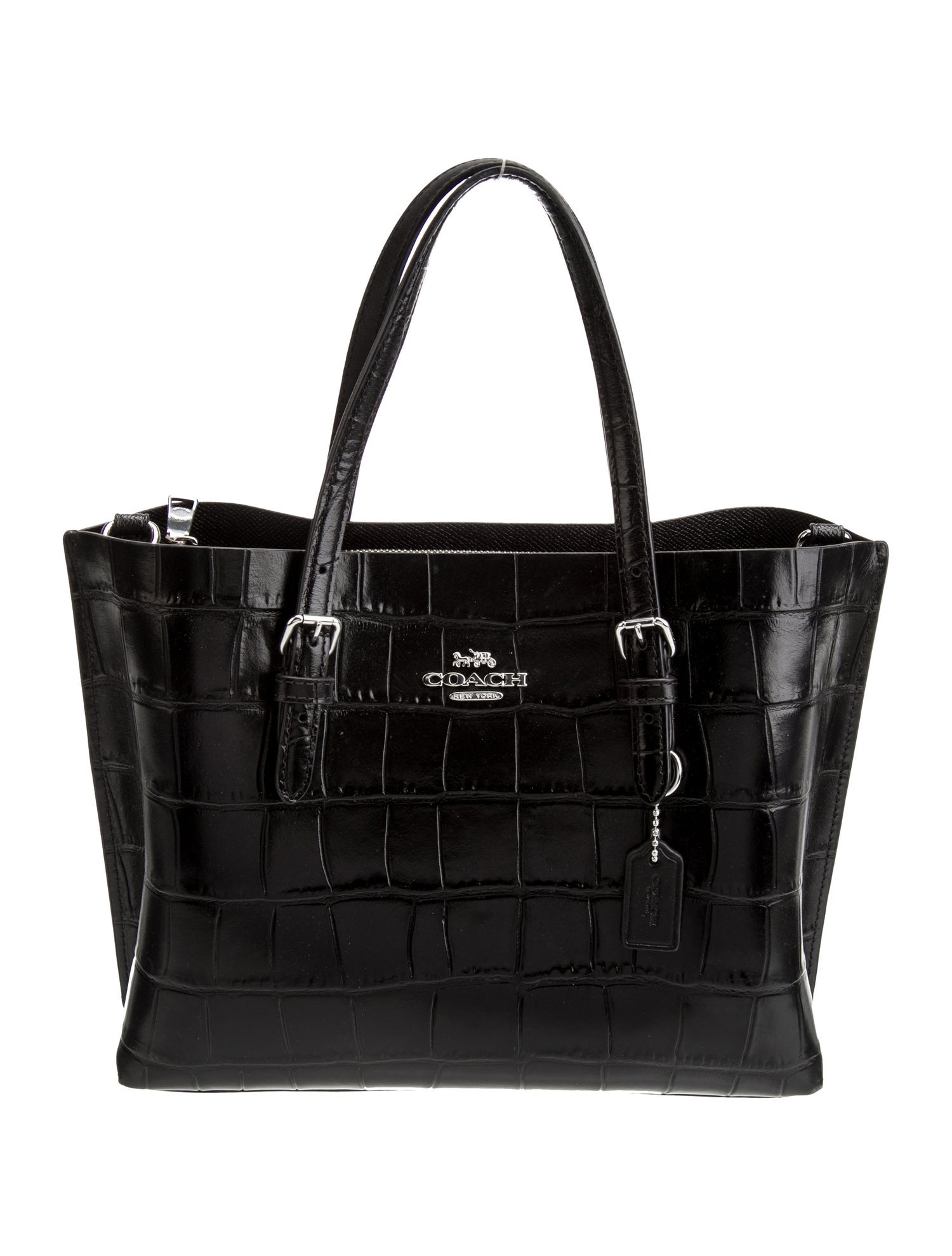 Coach Embossed Leather Top Handle Bag