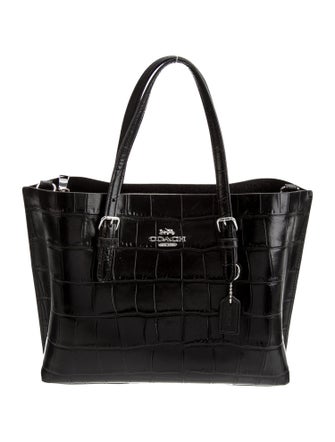 Coach Embossed Leather Top Handle Bag
