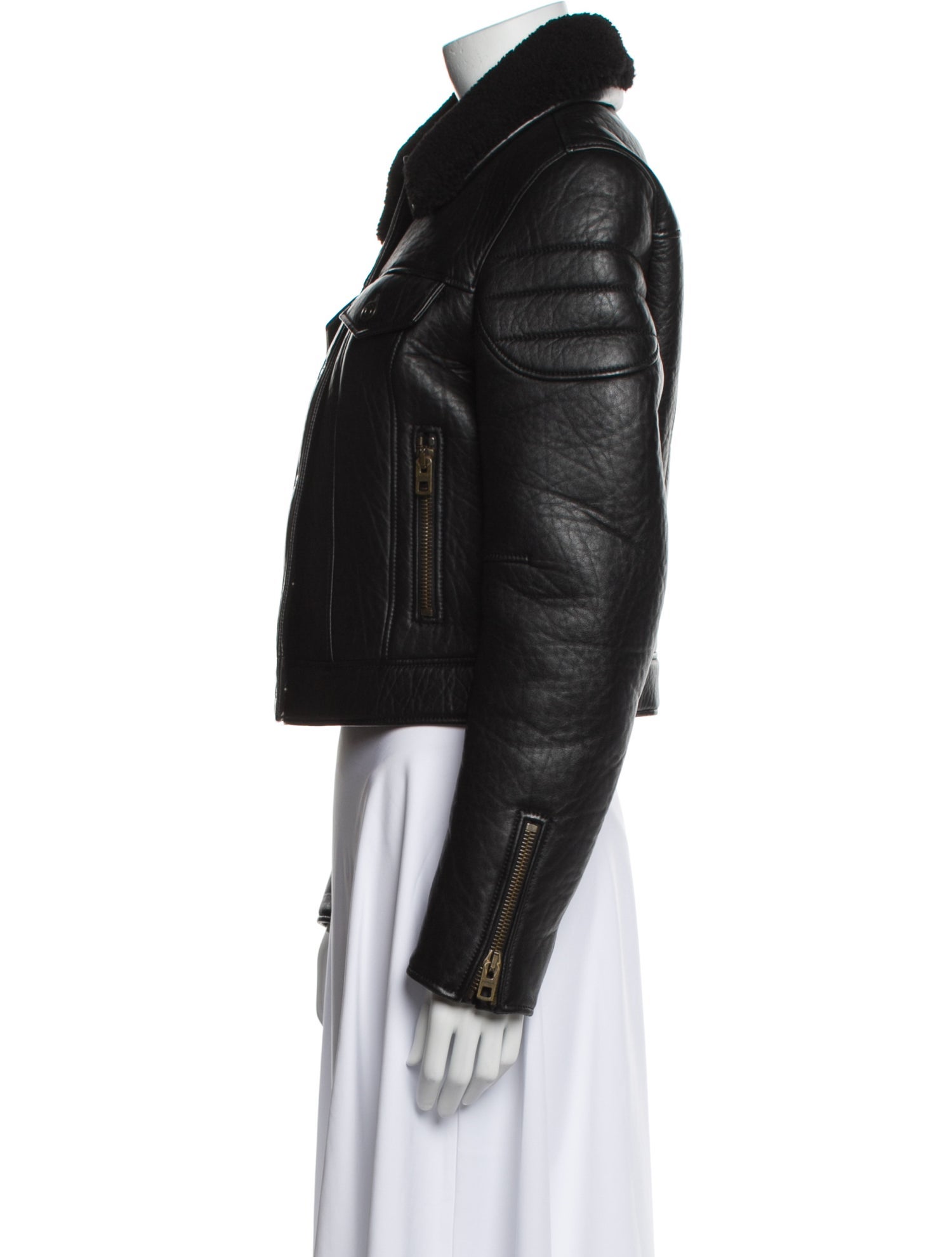 Coach Lamb Leather Fur Jacket w/ Tags