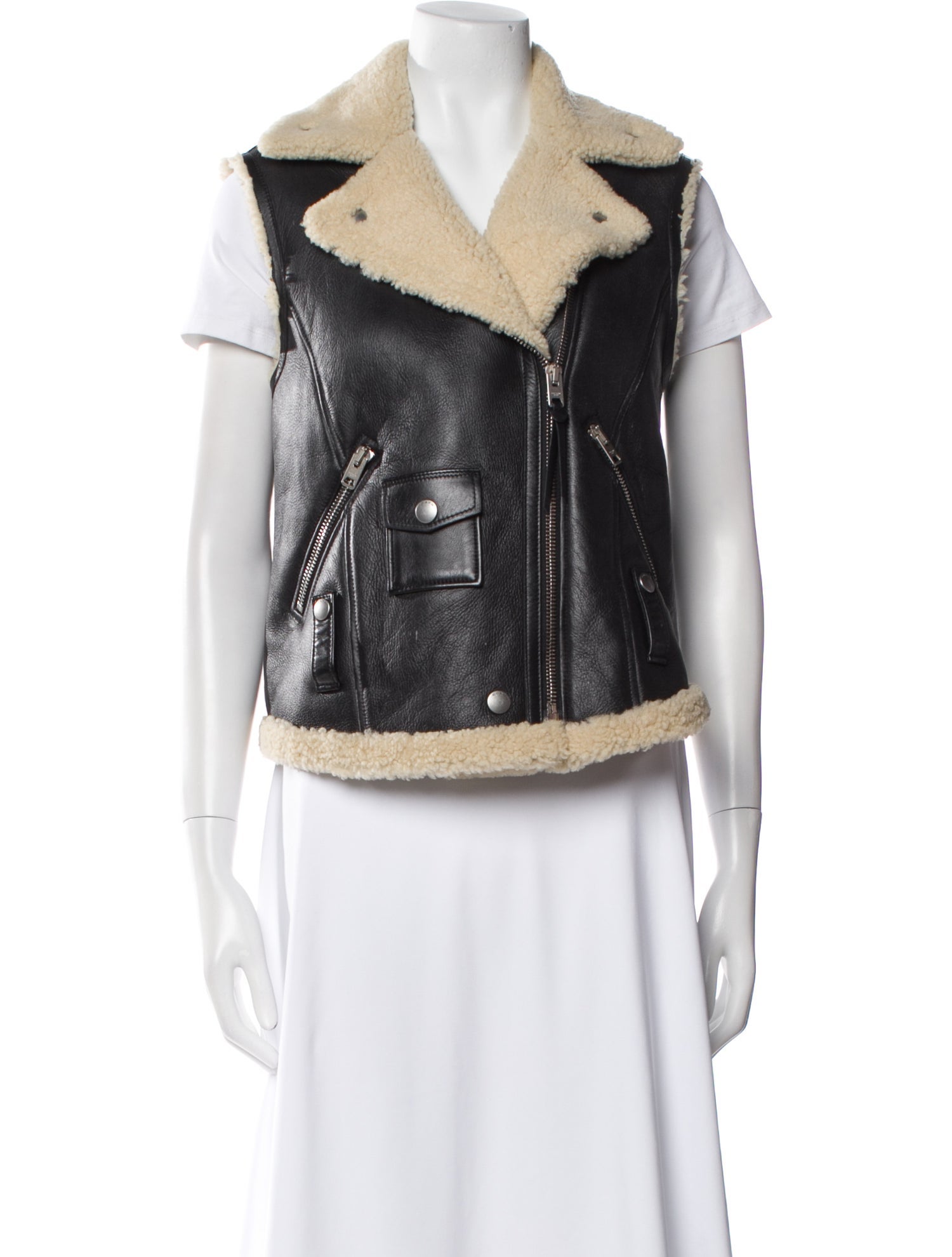Coach Calf Leather Faux Fur Jacket