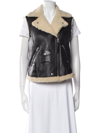 Coach Calf Leather Faux Fur Jacket