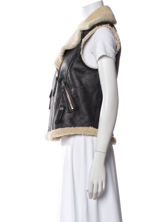 Coach Calf Leather Faux Fur Jacket