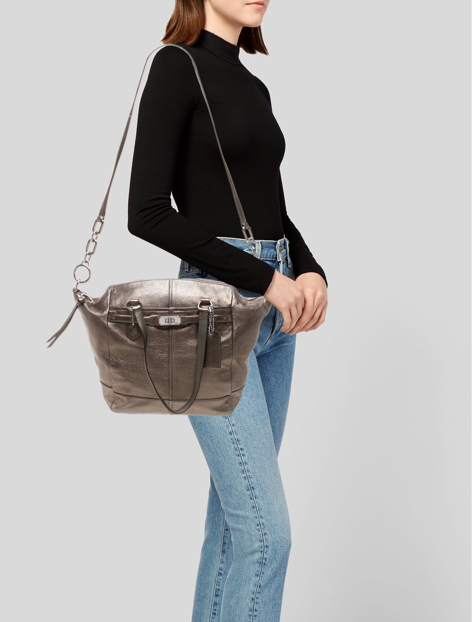 Coach Leather Top Handle Bag