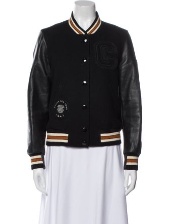 Coach Wool Striped Bomber Jacket