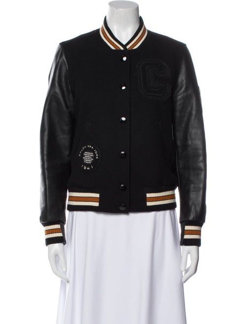 Coach Wool Striped Bomber Jacket