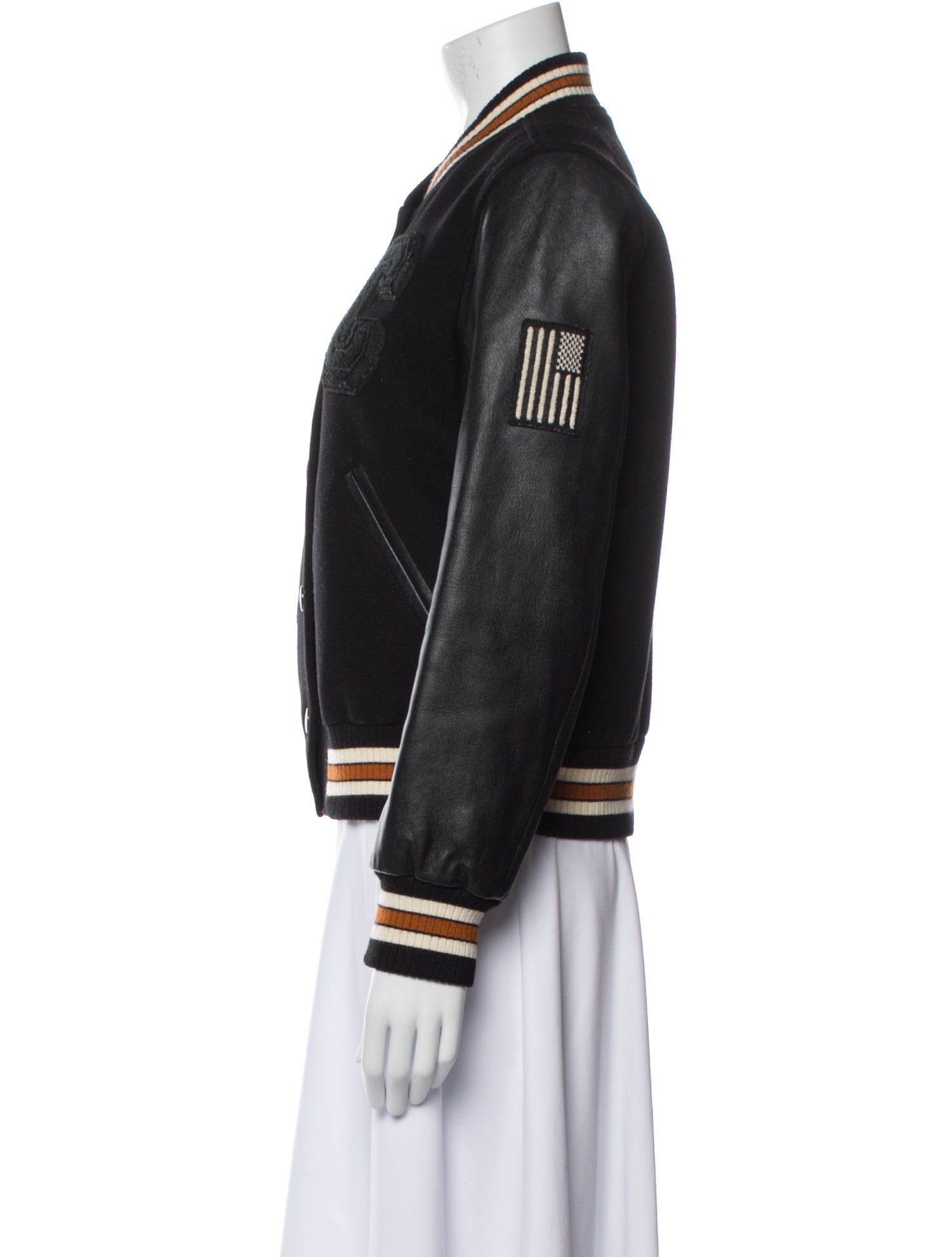 Coach Wool Striped Bomber Jacket