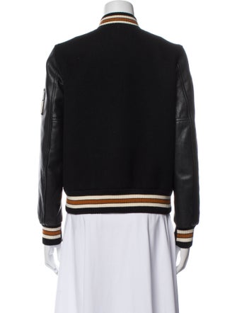Coach Wool Striped Bomber Jacket