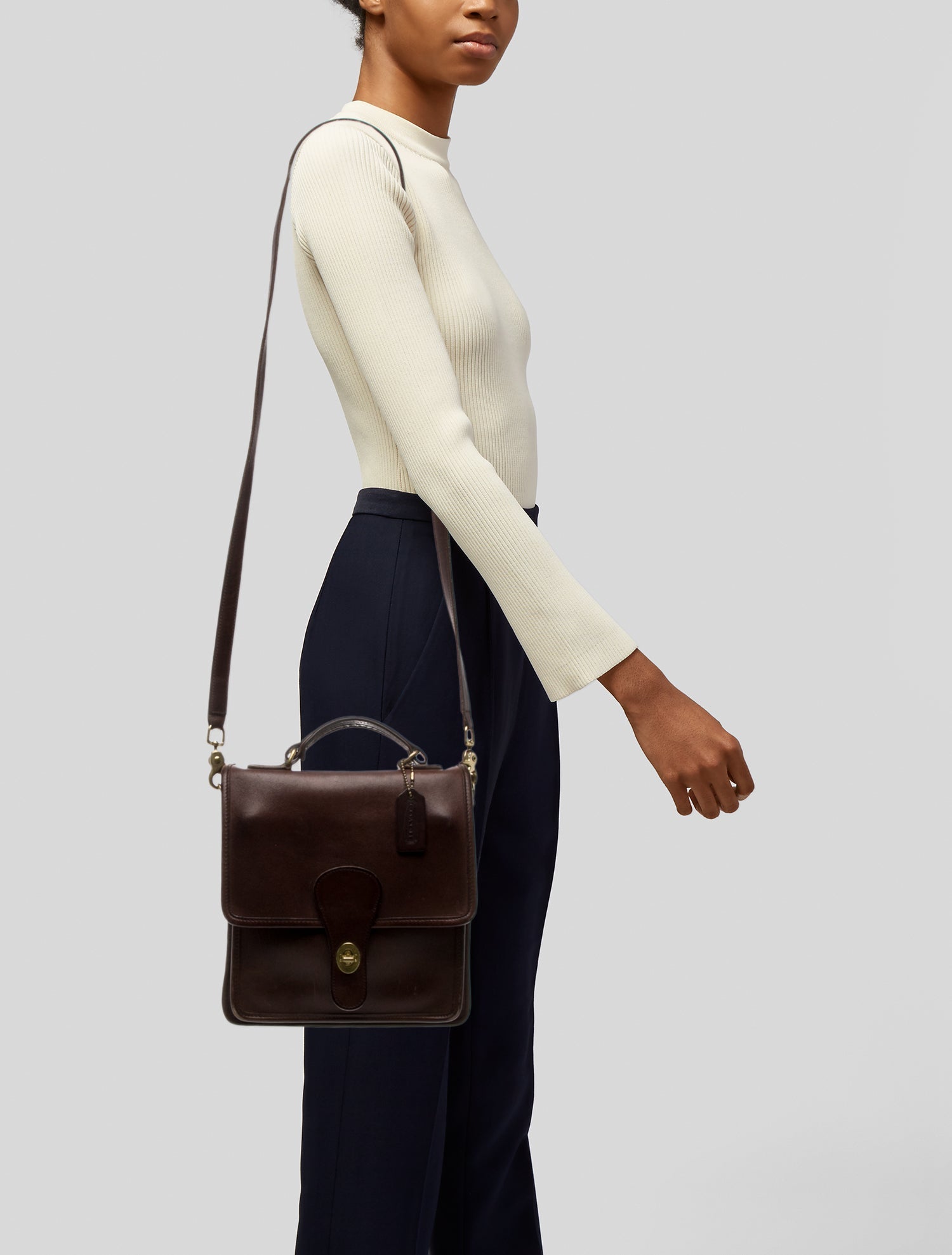 Coach Leather Top Handle Bag