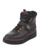 Coach Leather Printed Lace-Up Boots