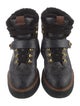 Coach Leather Printed Lace-Up Boots