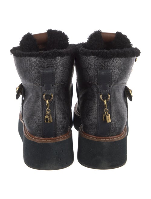 Coach Leather Printed Lace-Up Boots