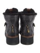 Coach Leather Printed Lace-Up Boots