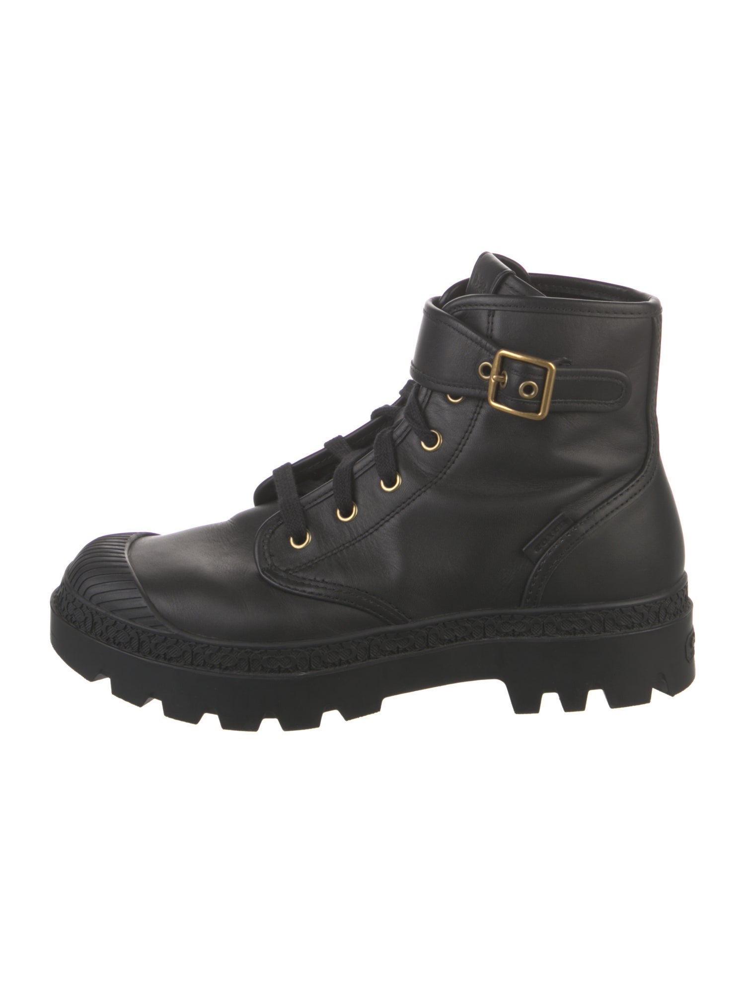 Coach Leather Combat Boots