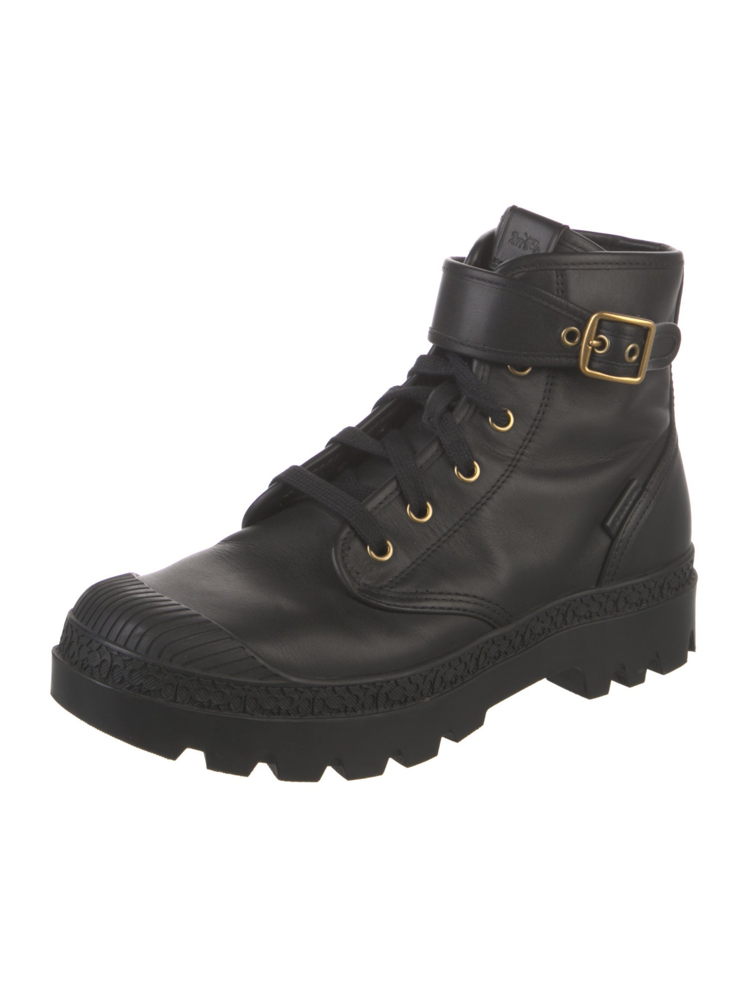 Coach Leather Combat Boots