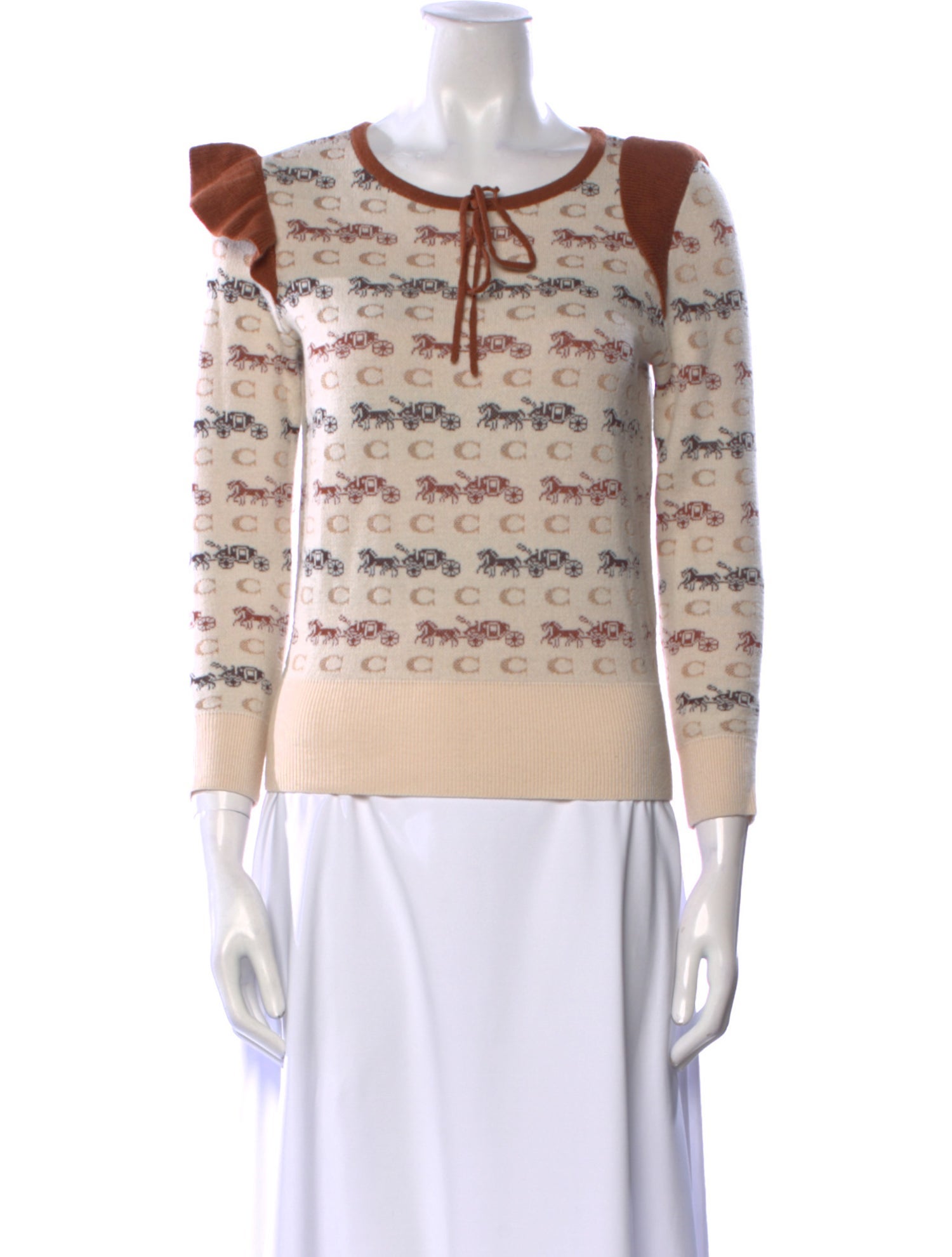 Coach Striped Scoop Neck Sweater