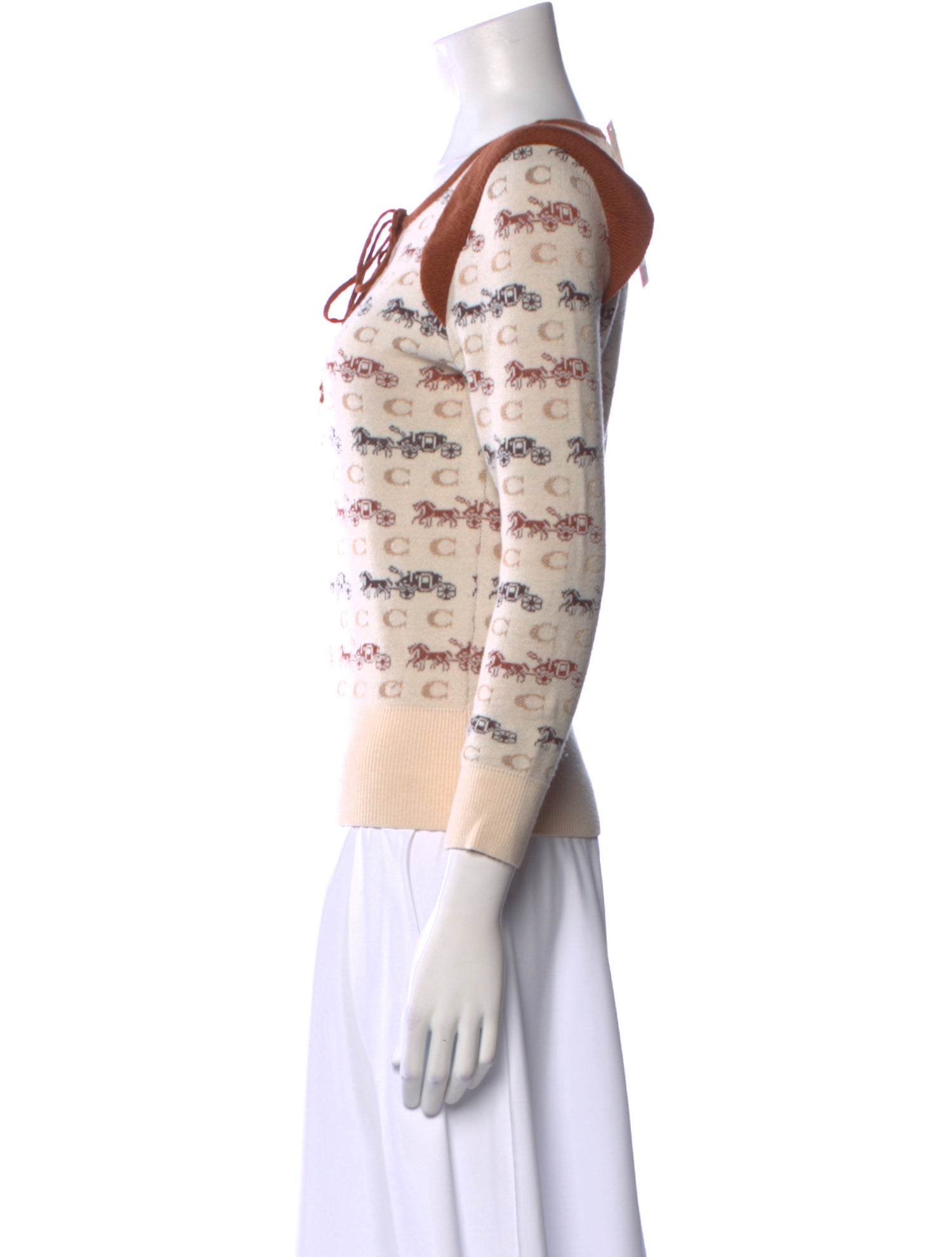 Coach Striped Scoop Neck Sweater