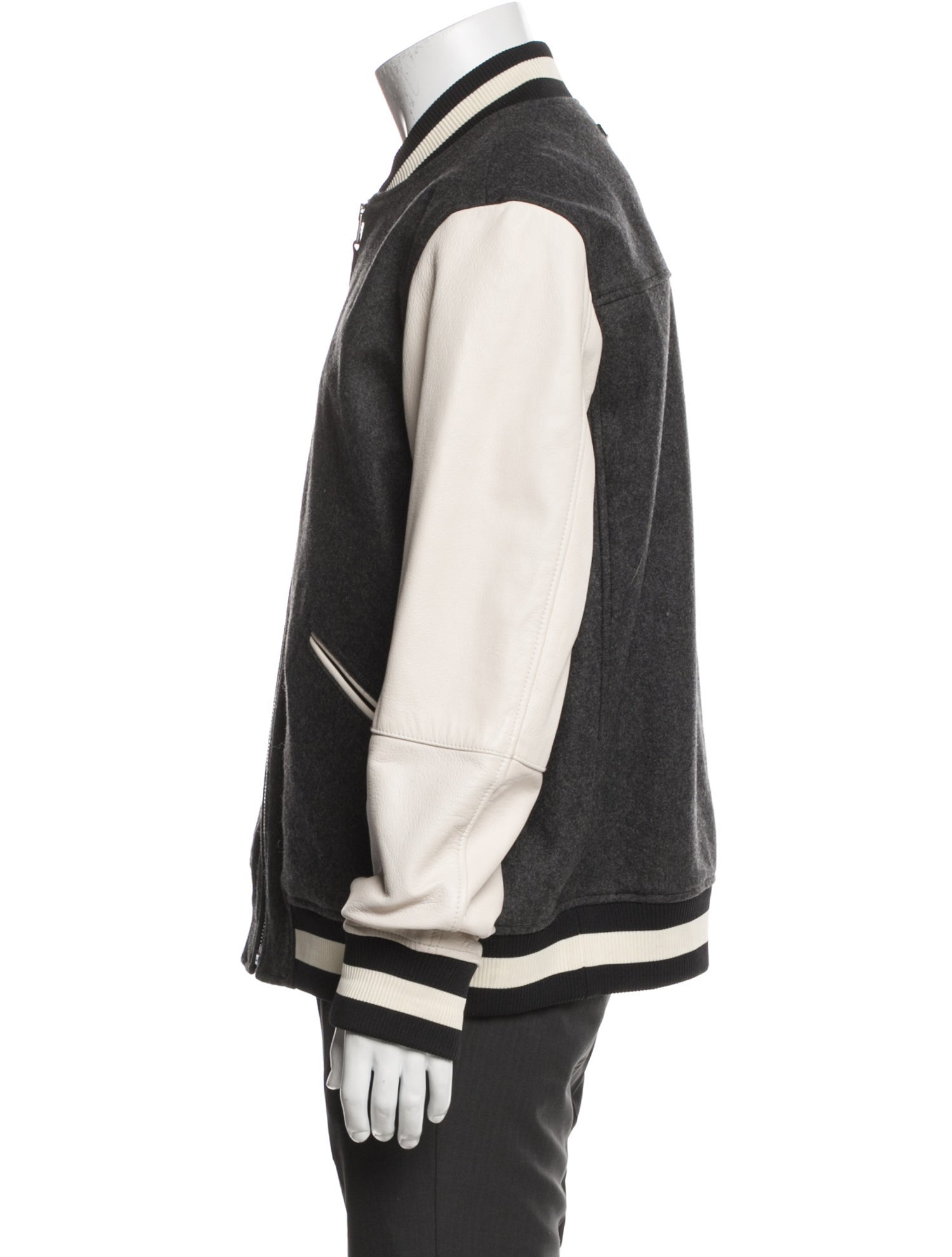 Coach Wool Colorblock Pattern Bomber Jacket