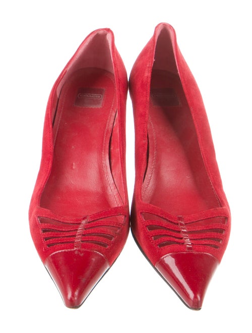 Coach Suede Colorblock Pattern Pumps