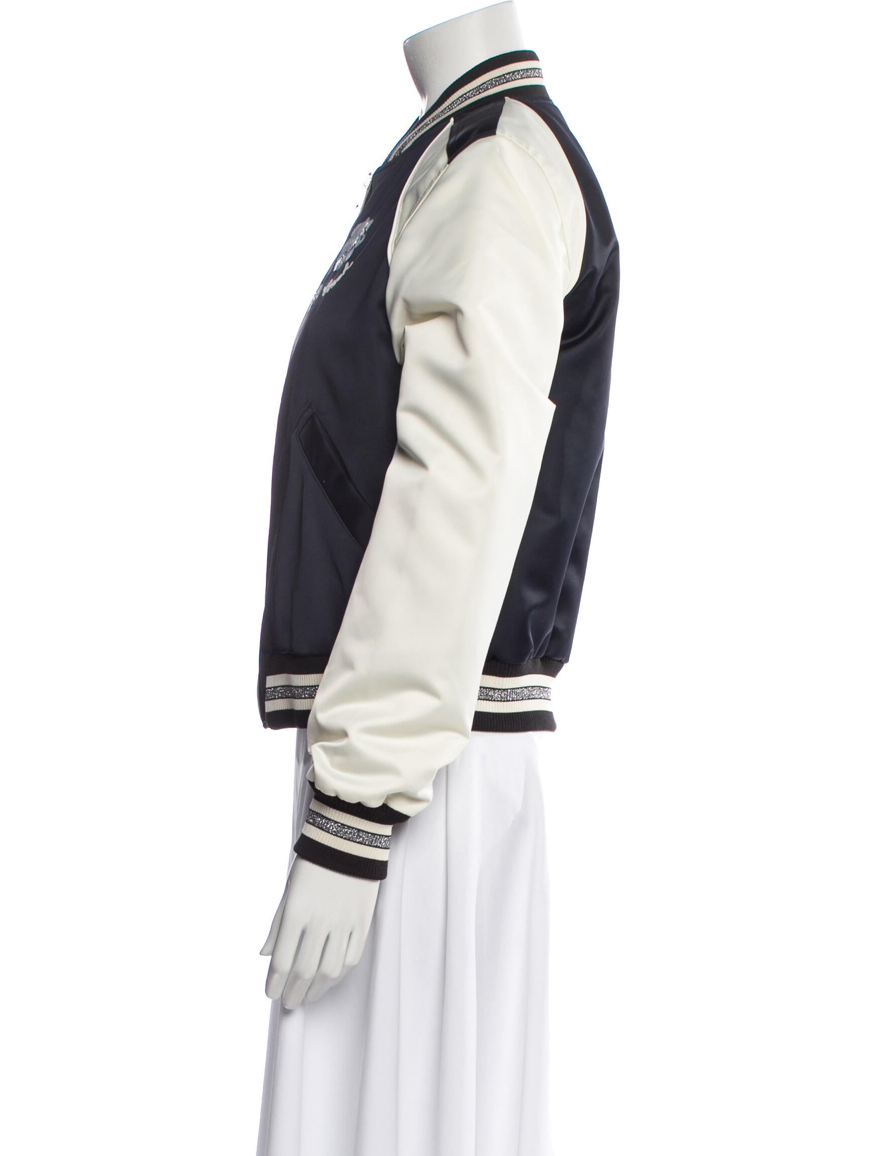 Coach Colorblock Pattern Bomber Jacket