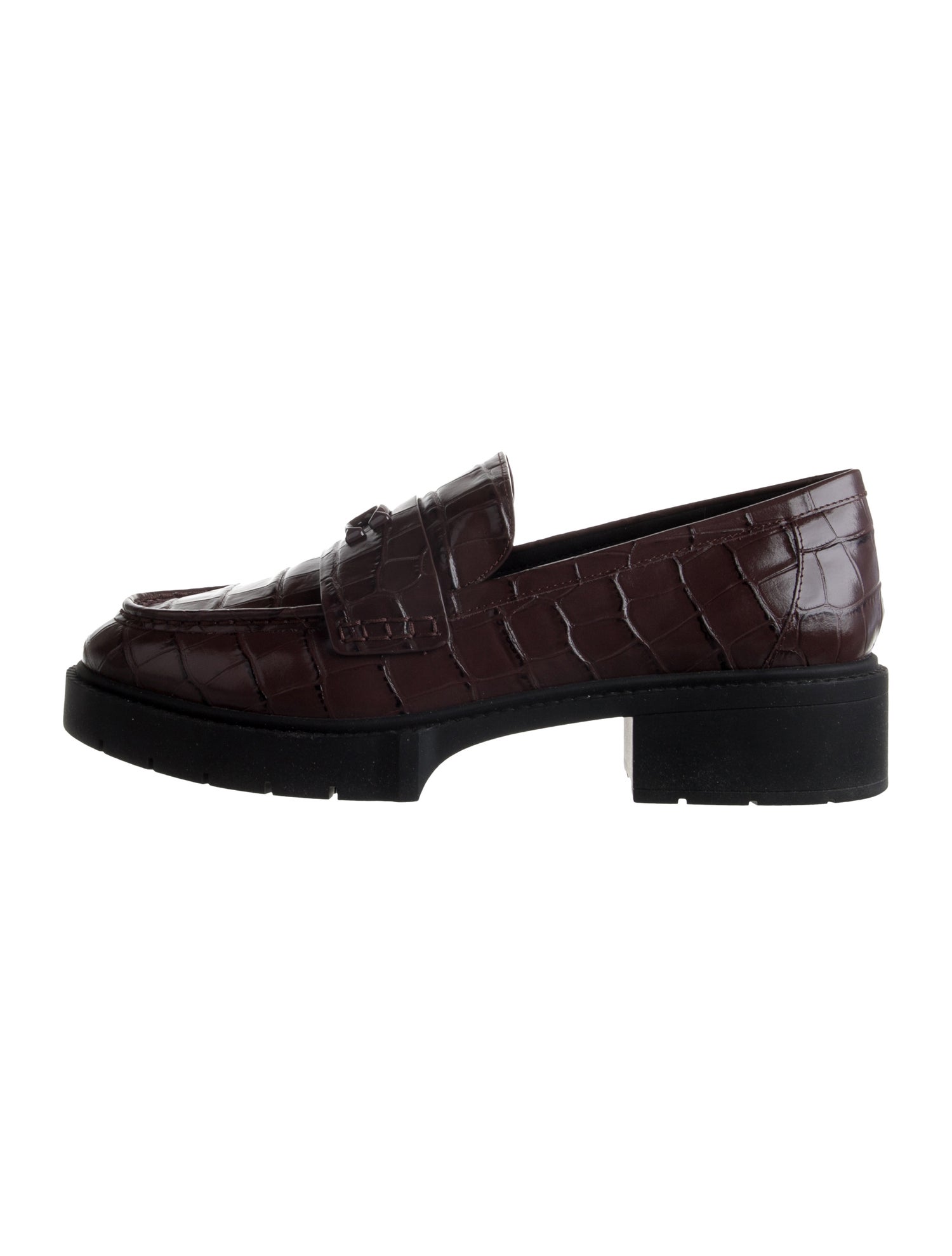 Coach Embossed Leather Loafers