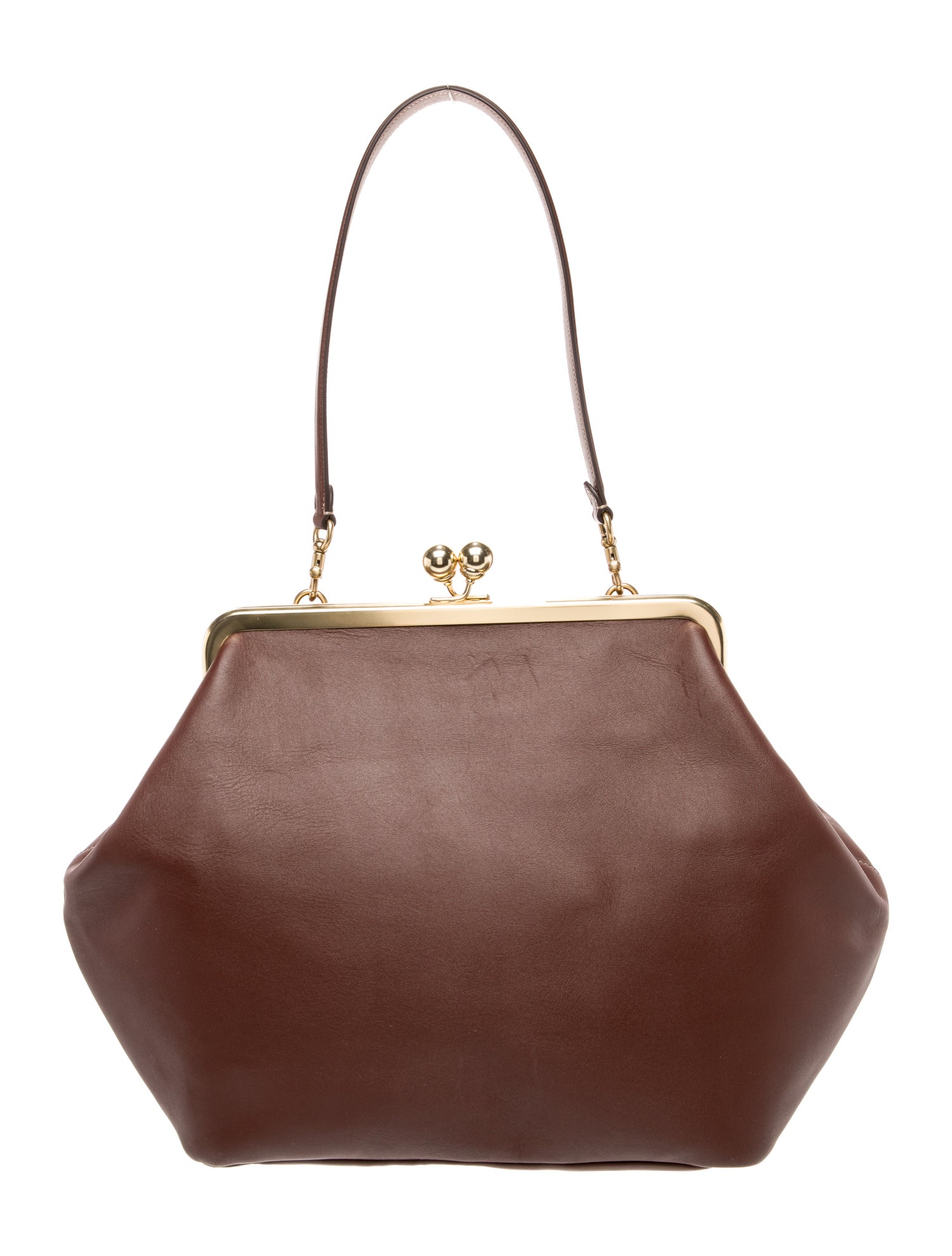 Coach Leather Kisslock Frame Bag Large 2025