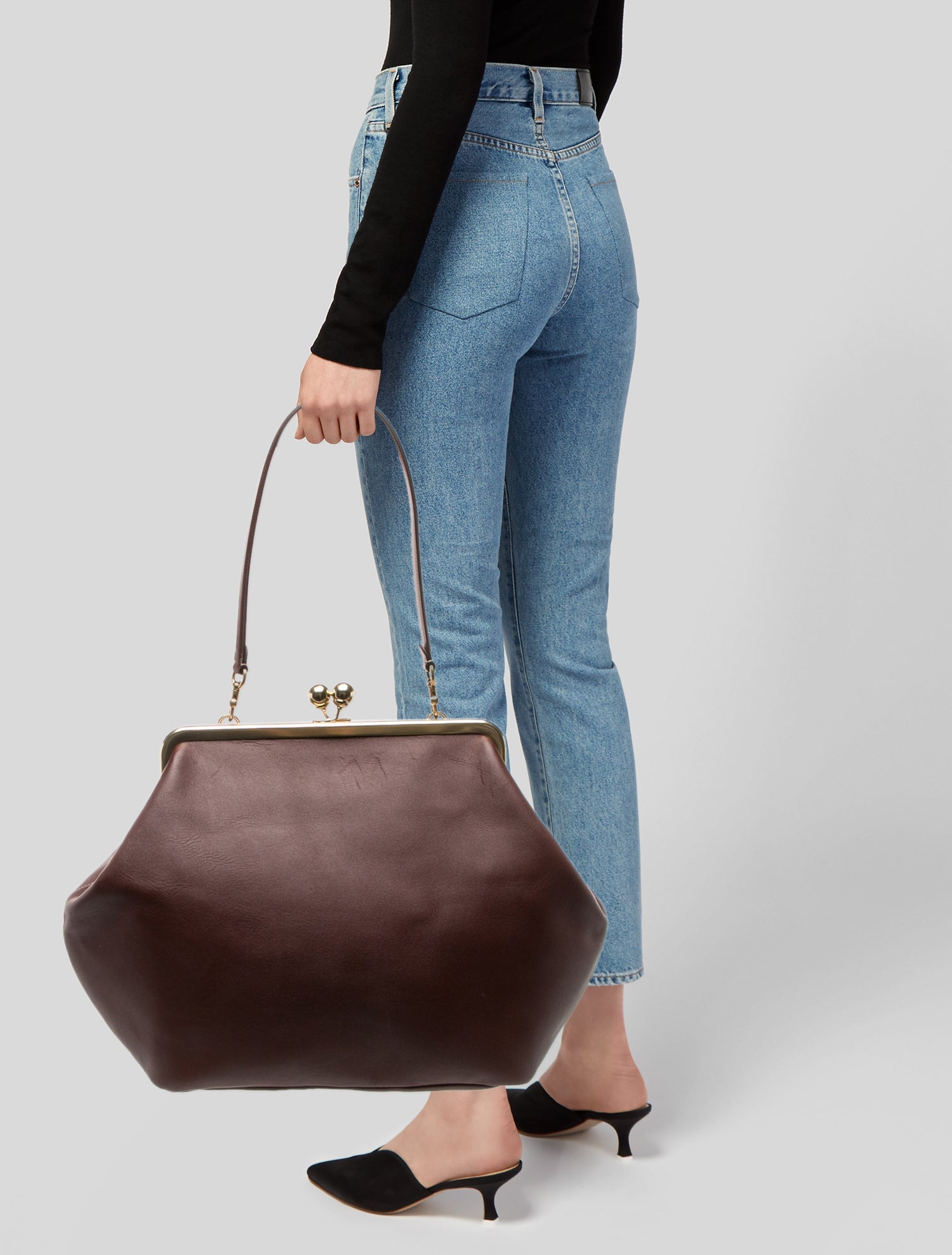 Coach Leather Kisslock Frame Bag Large 2025