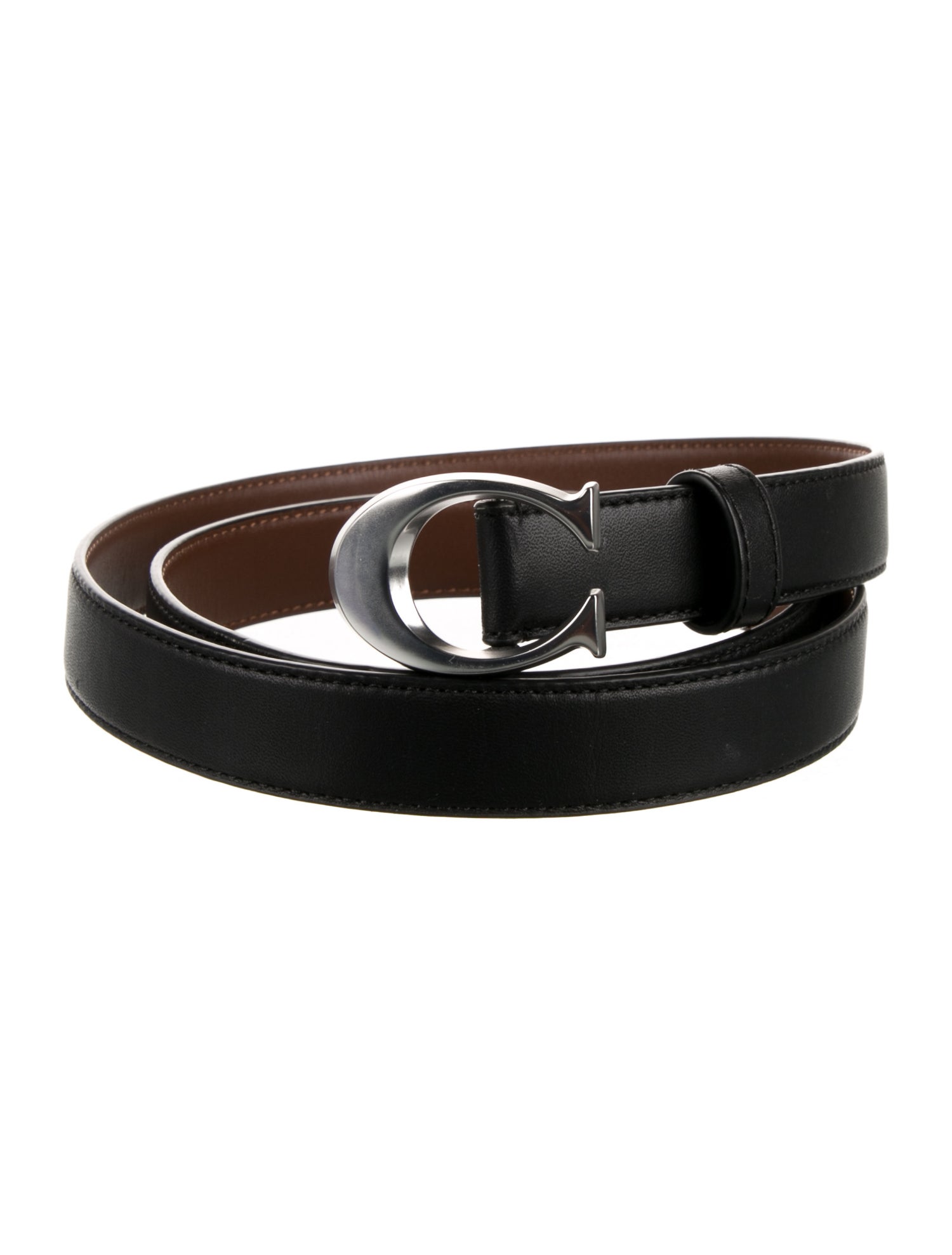 Coach Skinny Leather Belt