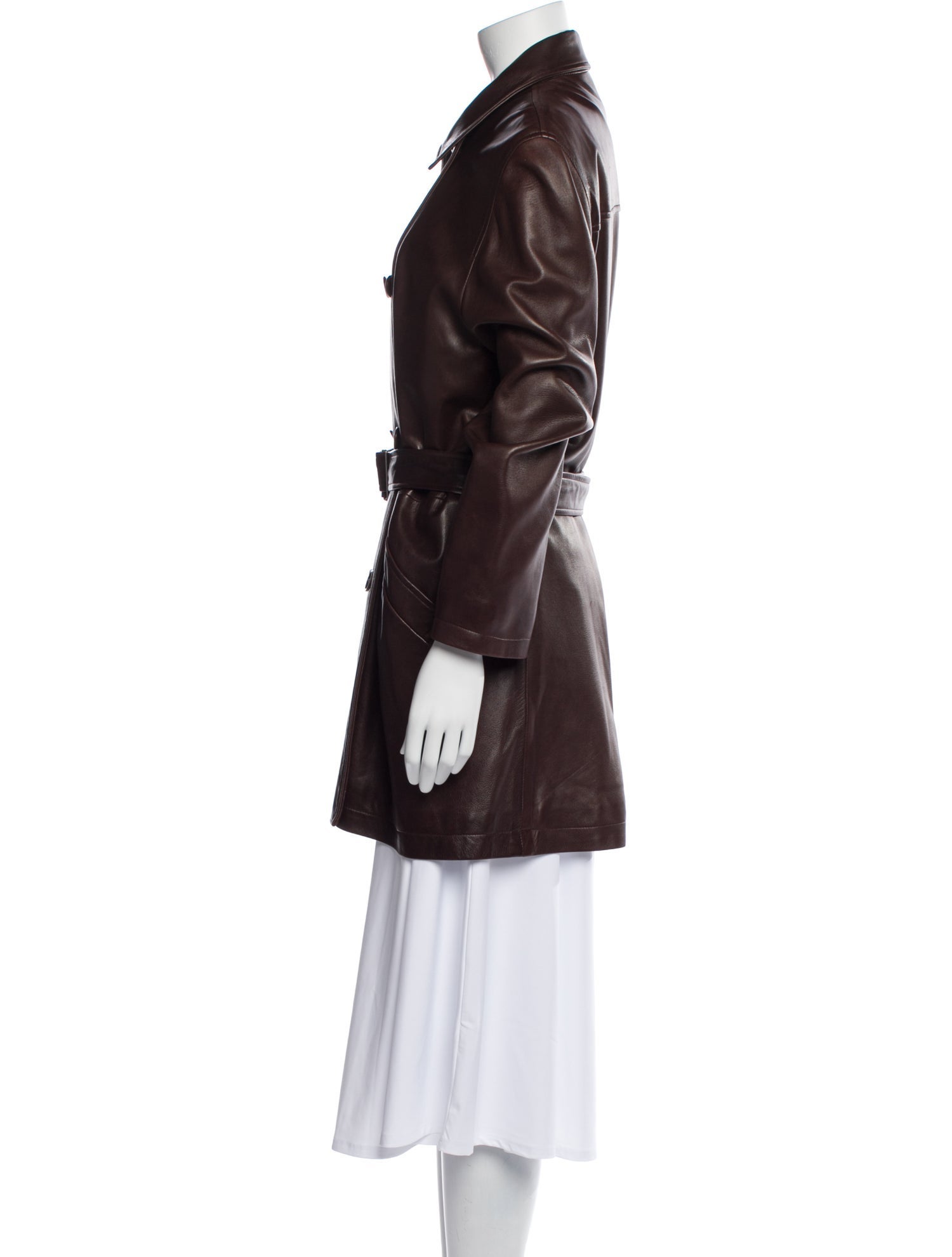 Coach Leather Trench Coat