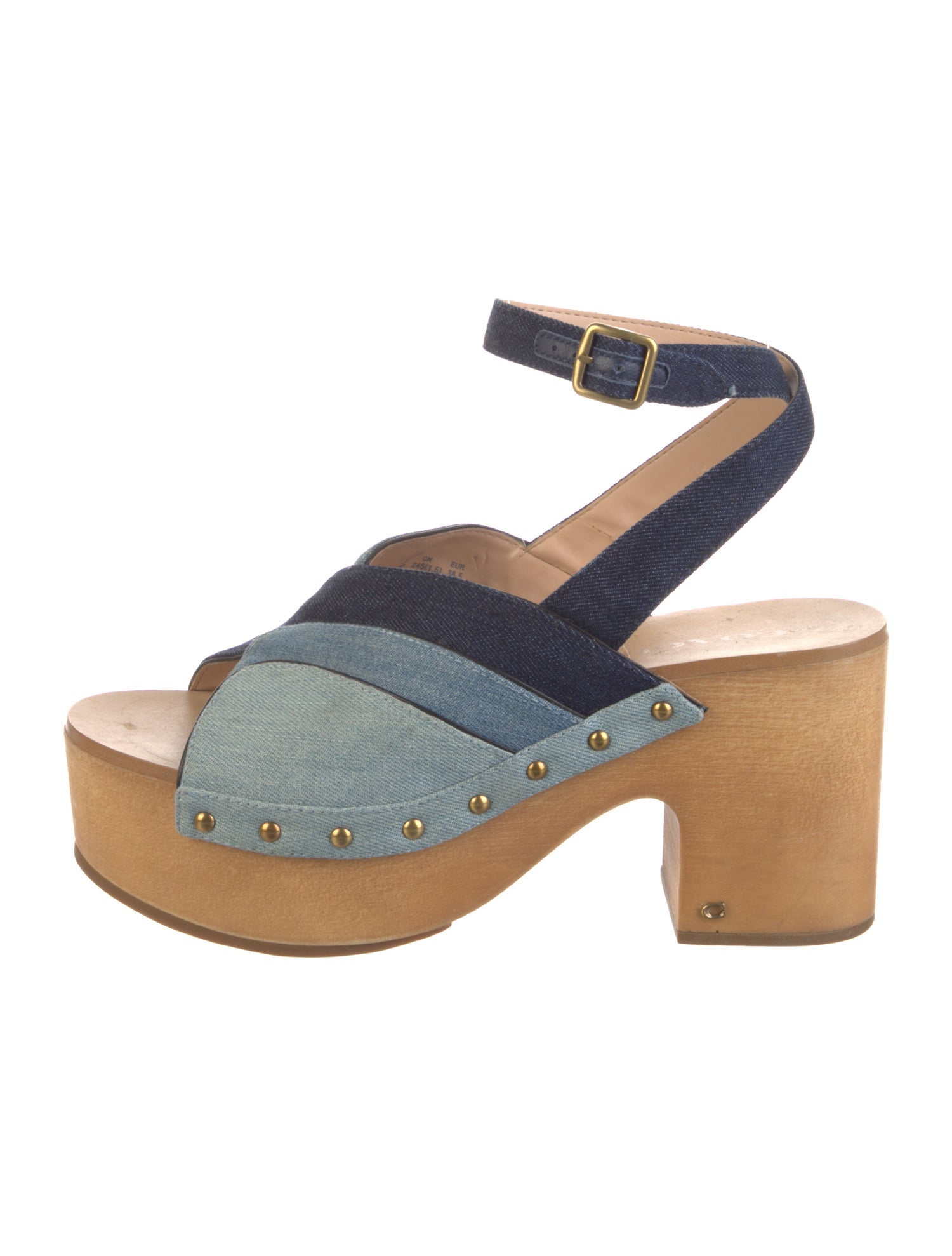Coach Denim Colorblock Pattern Sandals